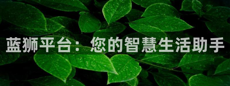 彩易通体育免费注册入口：蓝狮平台：您的智慧生活助手
